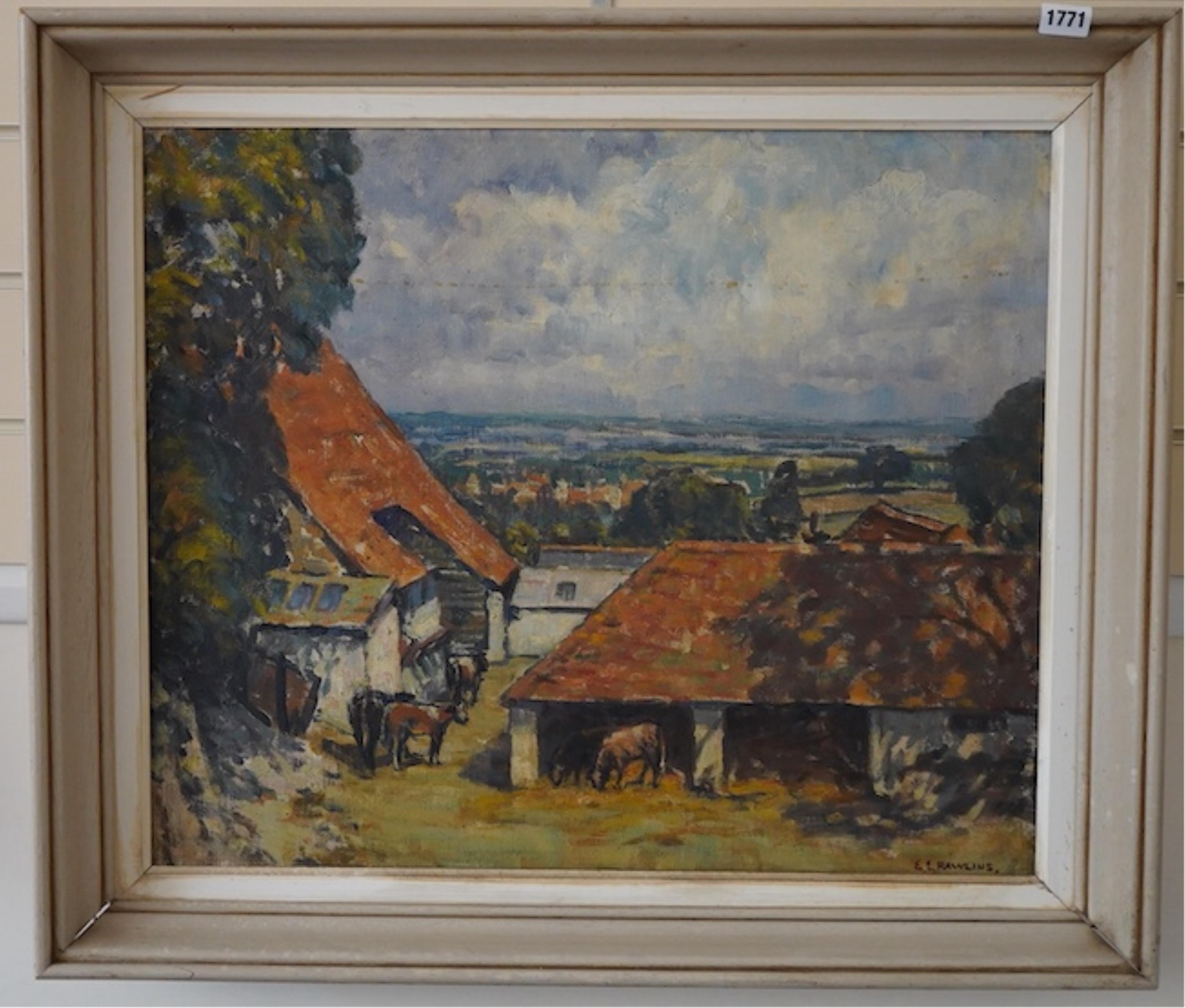 Ethel Louise Rawlins (Ditchling / Slade school, fl. 1900-1940), ‘The Mount, Ditchling’, signed, inscribed verso, local interest oil on canvas, 49 x 59cm